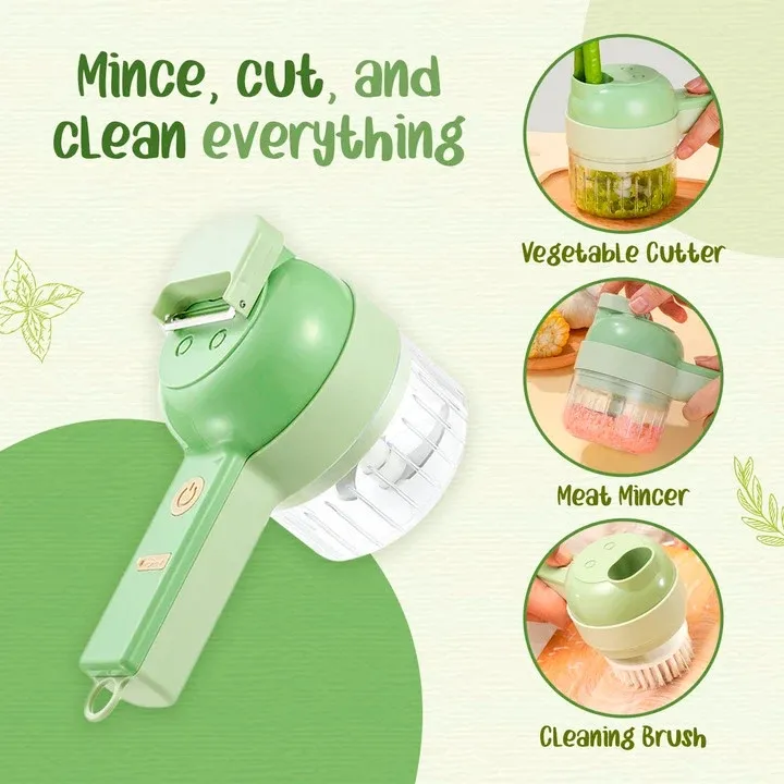 Hot Sale🔥 4 IN 1 PORTABLE ELECTRIC VEGETABLE CUTTER SET